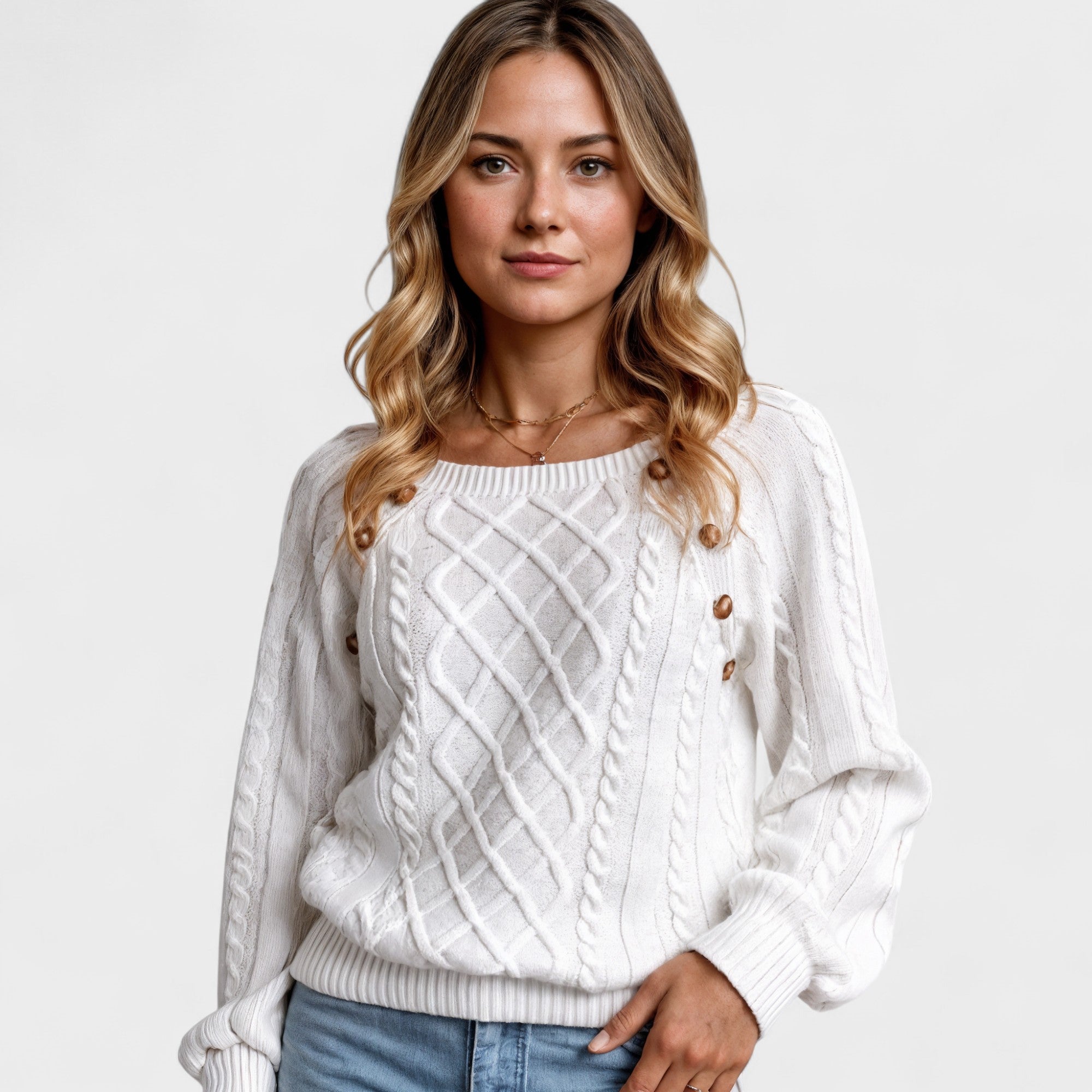 Elise Elegant Buttoned Jumper