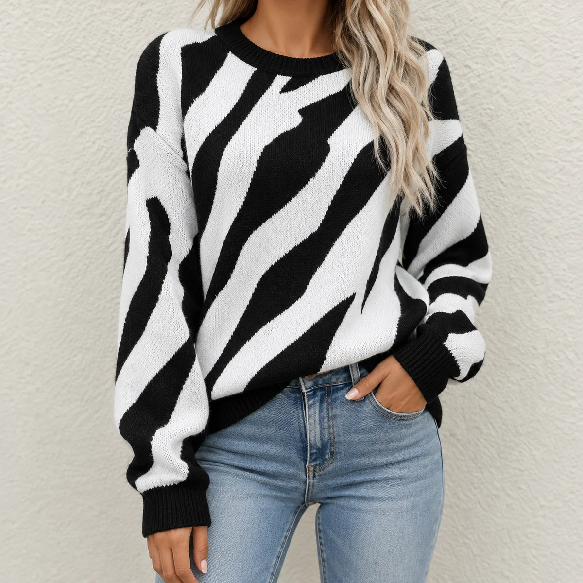 Camille Women's Chic Abstract Jumper