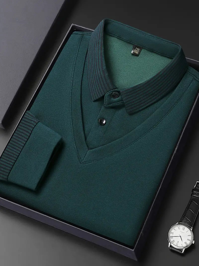 Charles 2-in-1 poloshirt met lange mouwen