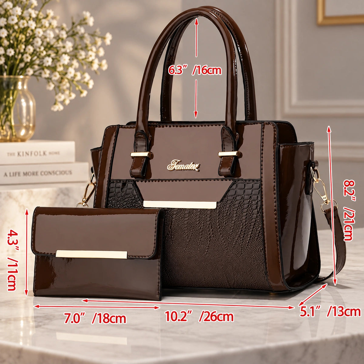 Finesse | Women's 2-Piece Handbag – Tote & Wallet