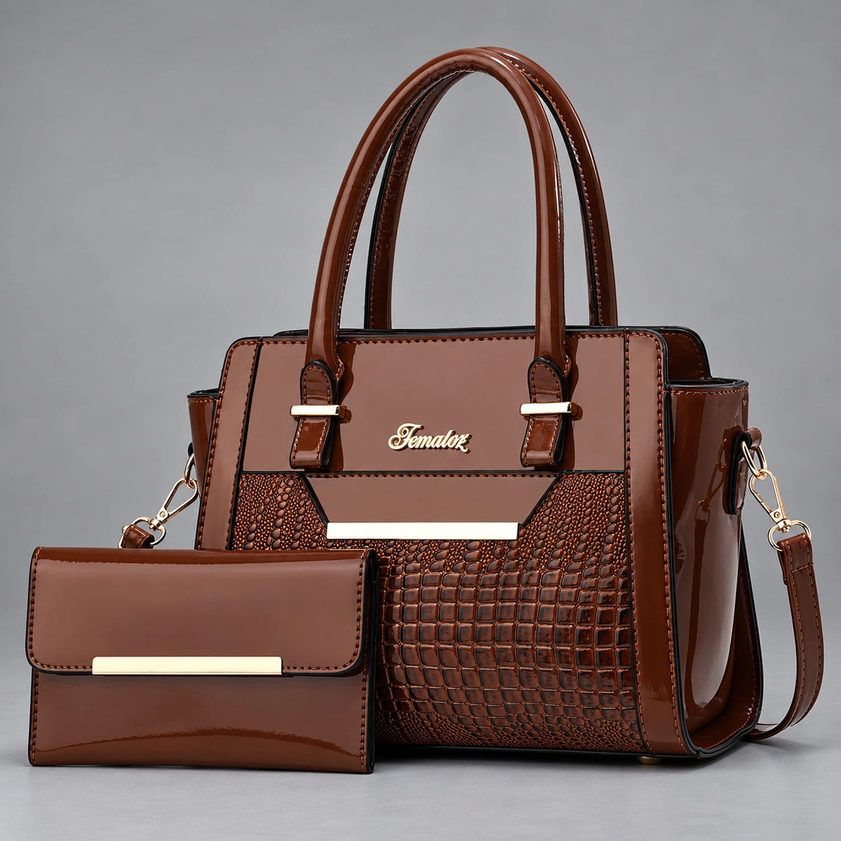 Finesse | Women's 2-Piece Handbag – Tote & Wallet