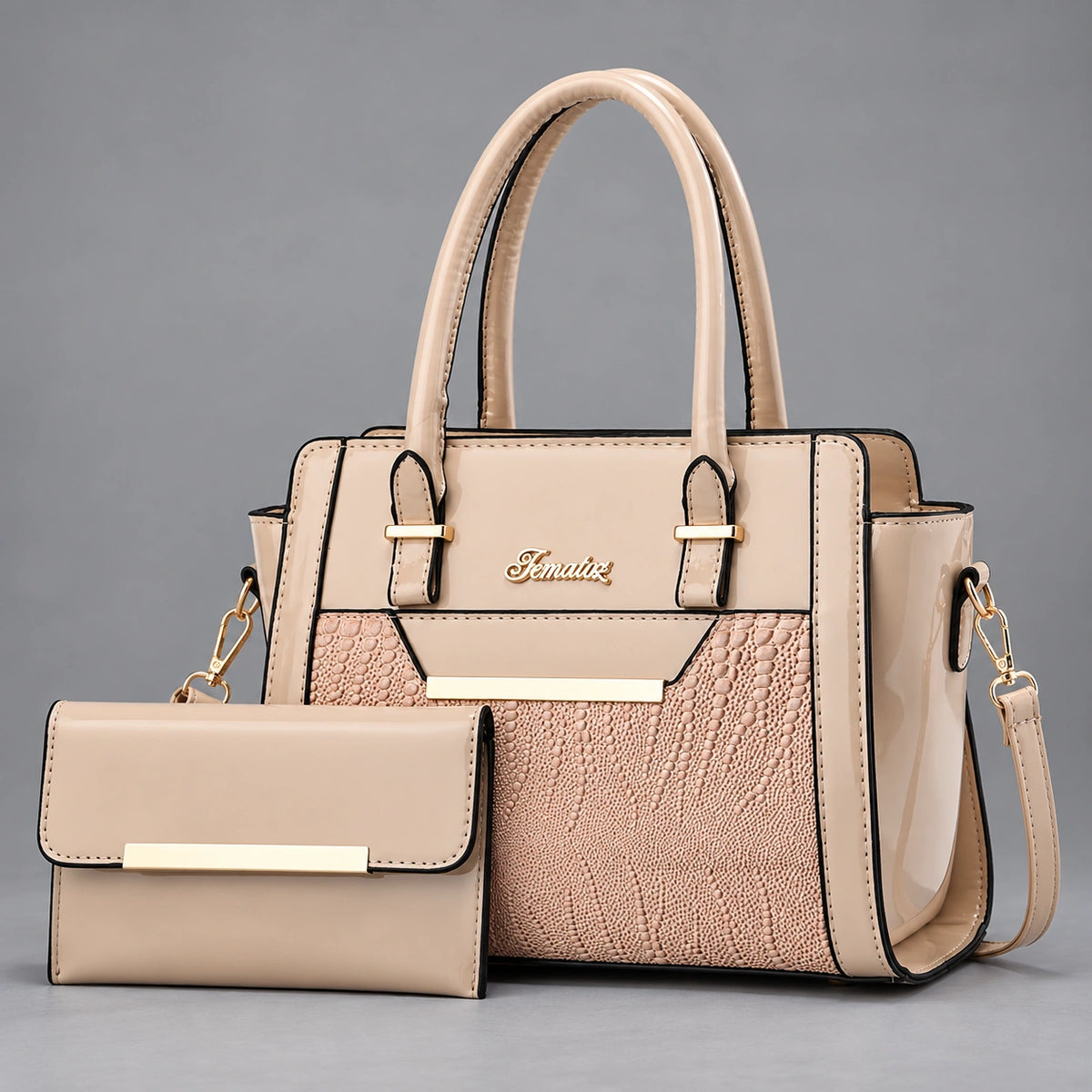 Finesse | Women's 2-Piece Handbag – Tote & Wallet