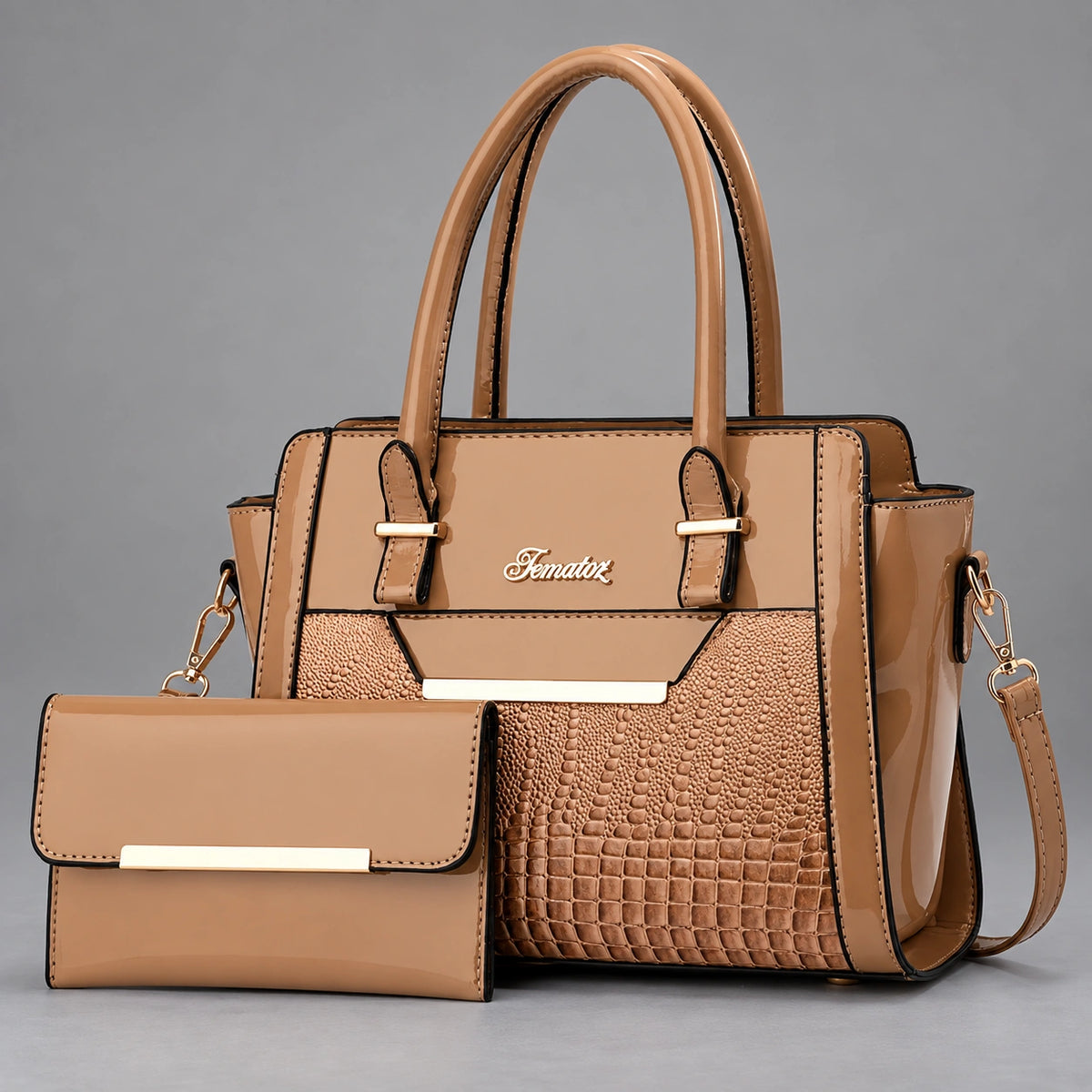 Finesse | Women's 2-Piece Handbag – Tote & Wallet