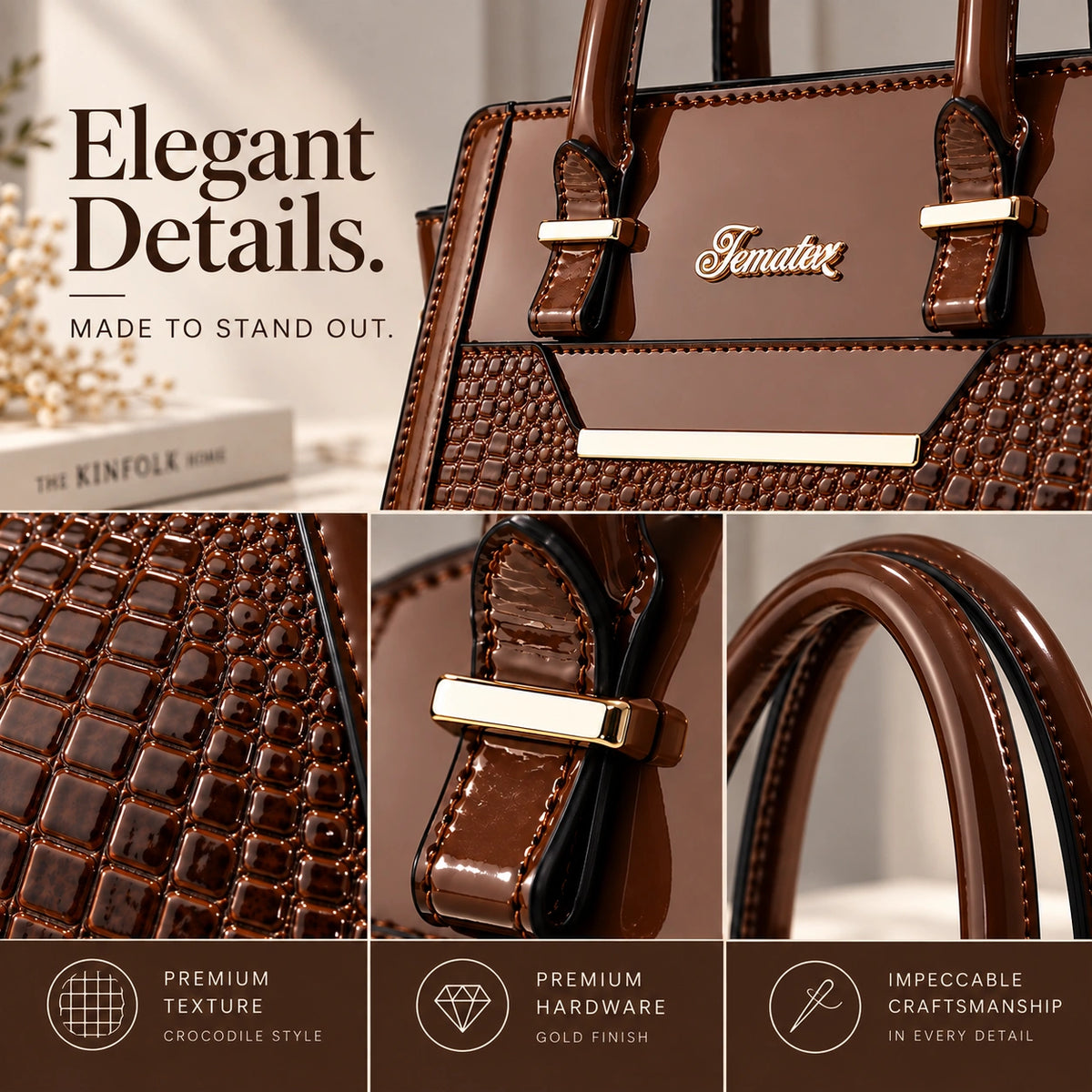 Finesse | Women's 2-Piece Handbag – Tote & Wallet