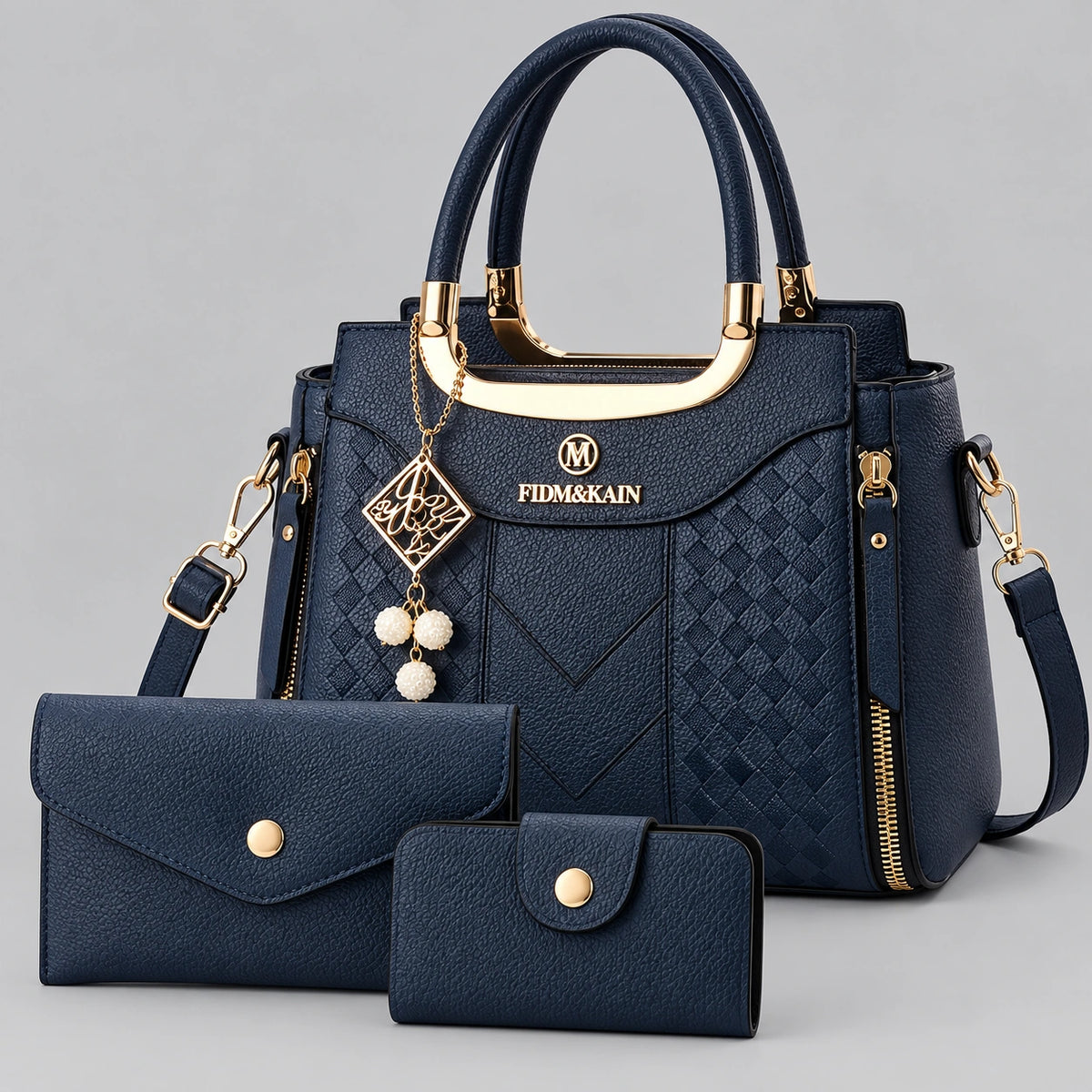 Chevron | Women's 3-Piece Handbag – Tote, Wallet & Card Holder