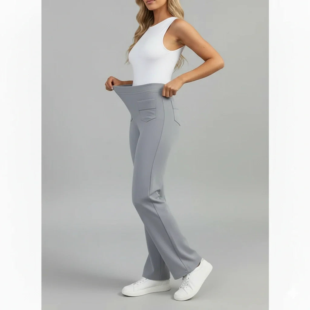 Sophie High-Waisted Stretchbroek met Zijzakken