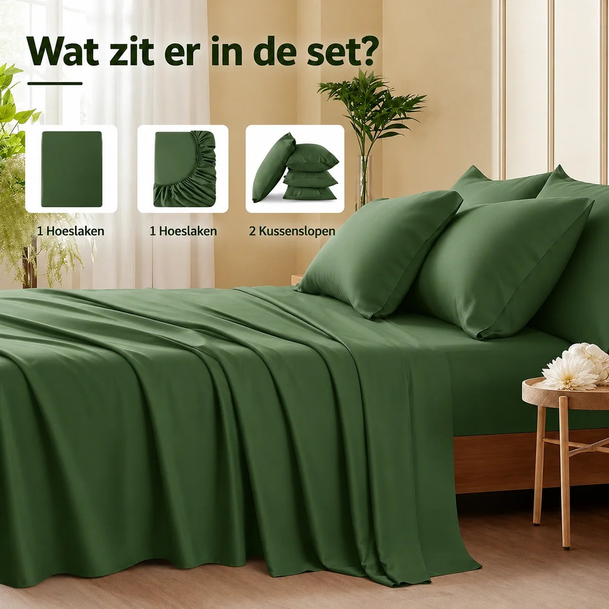 Bamboe Koeling Beddengoed Set 4-delig