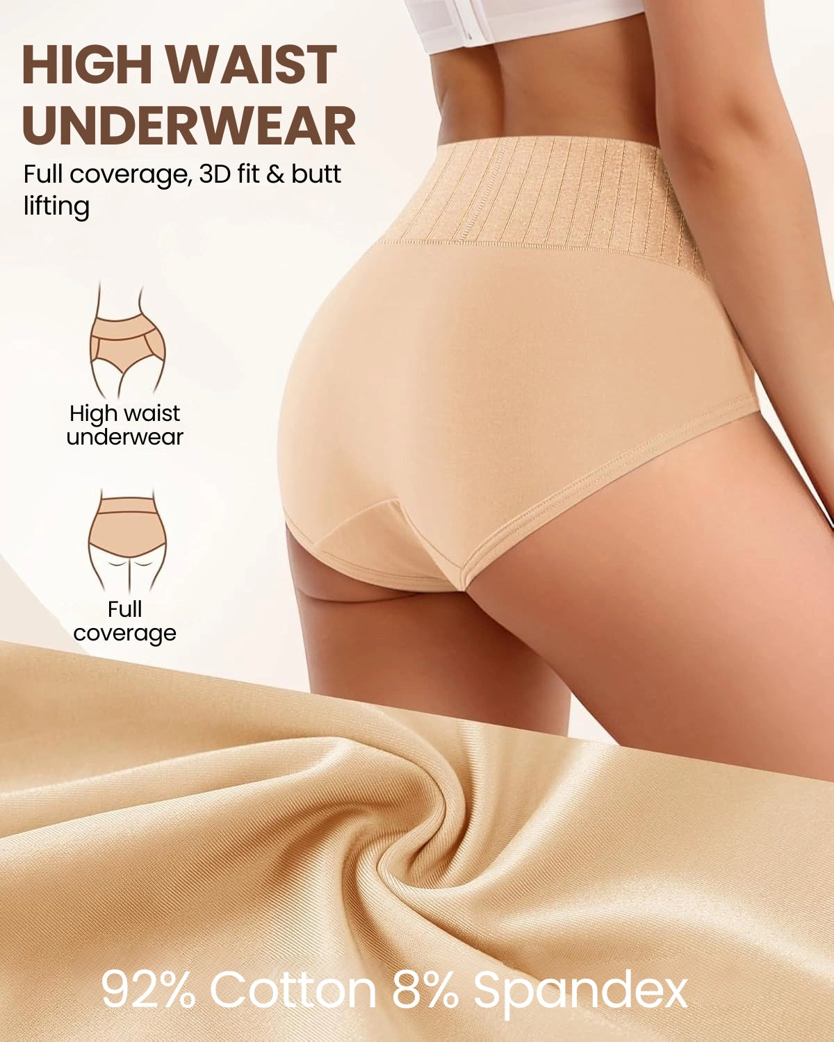 Antibacterial High-Waist Shaping Briefs | 2+2 FREE
