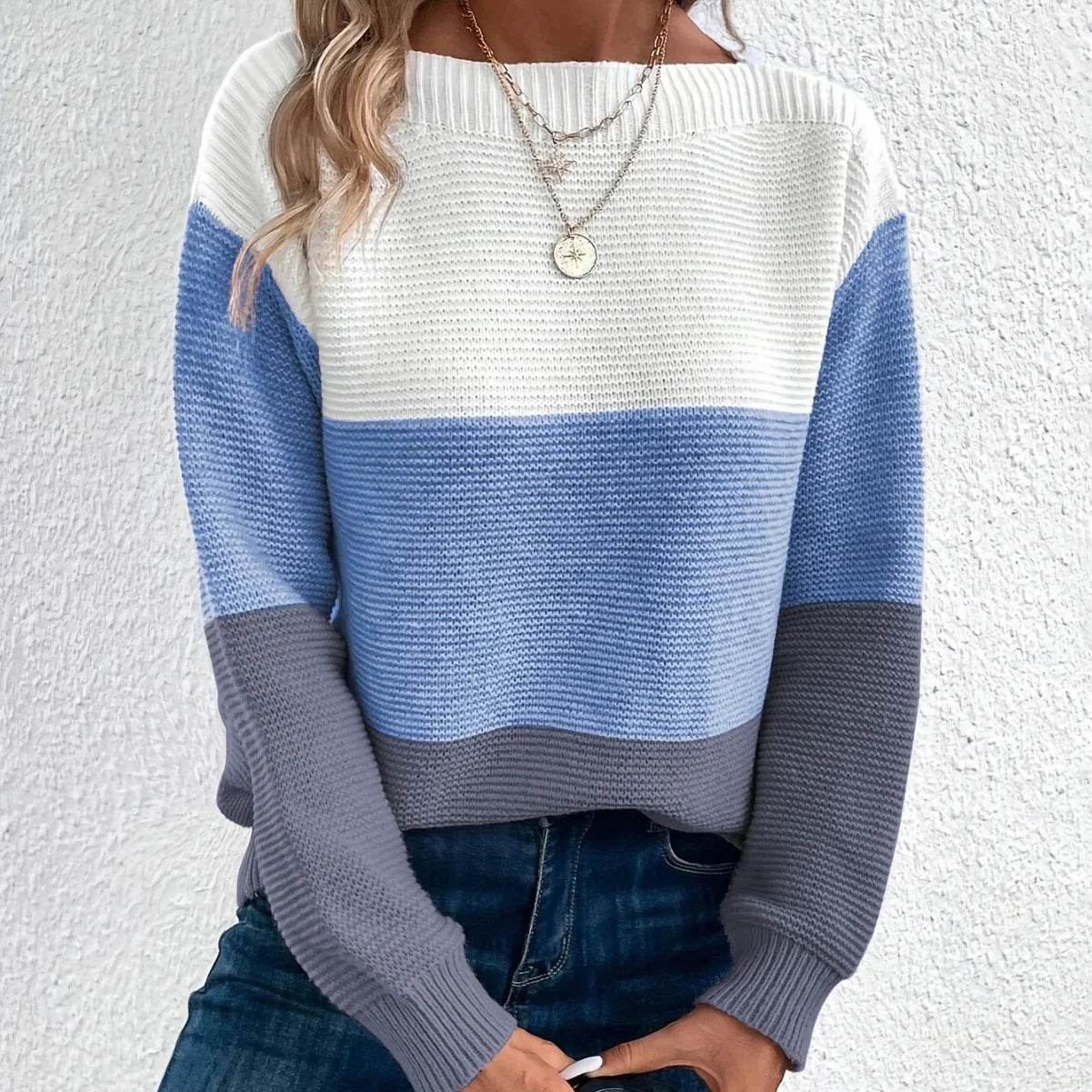 Elena Women’s Round Neck Knit Sweater