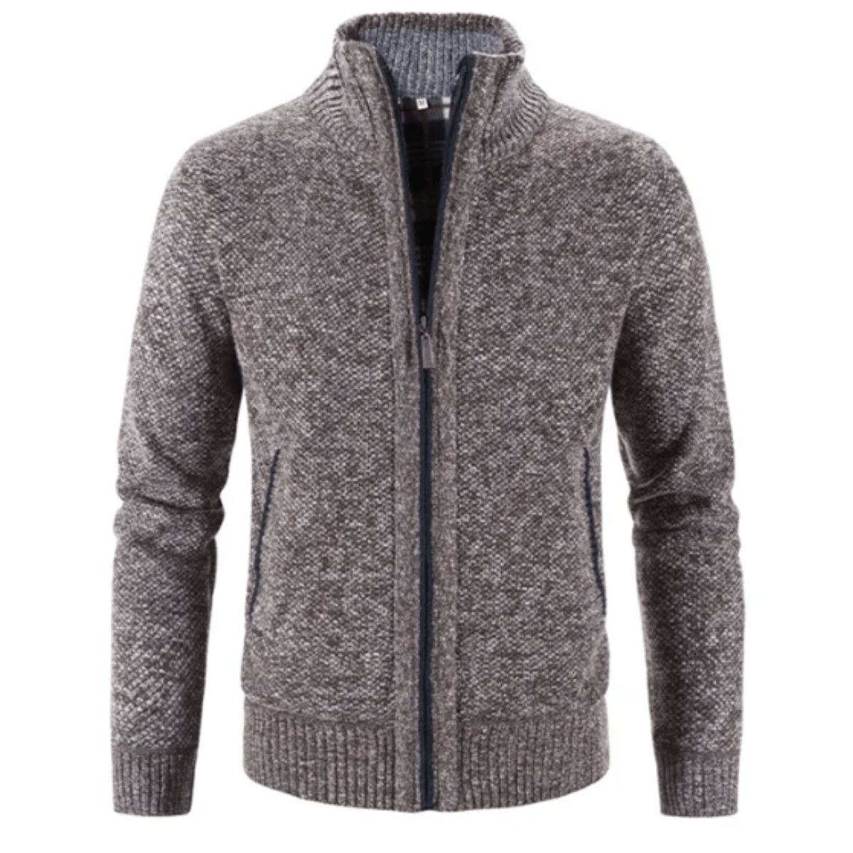 Ethan High-Collar Zip Cardigan