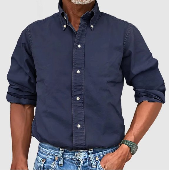 Klassiek denim casual overhemd met lange mouwen