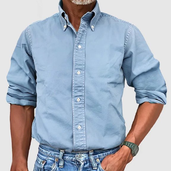 Klassiek denim casual overhemd met lange mouwen
